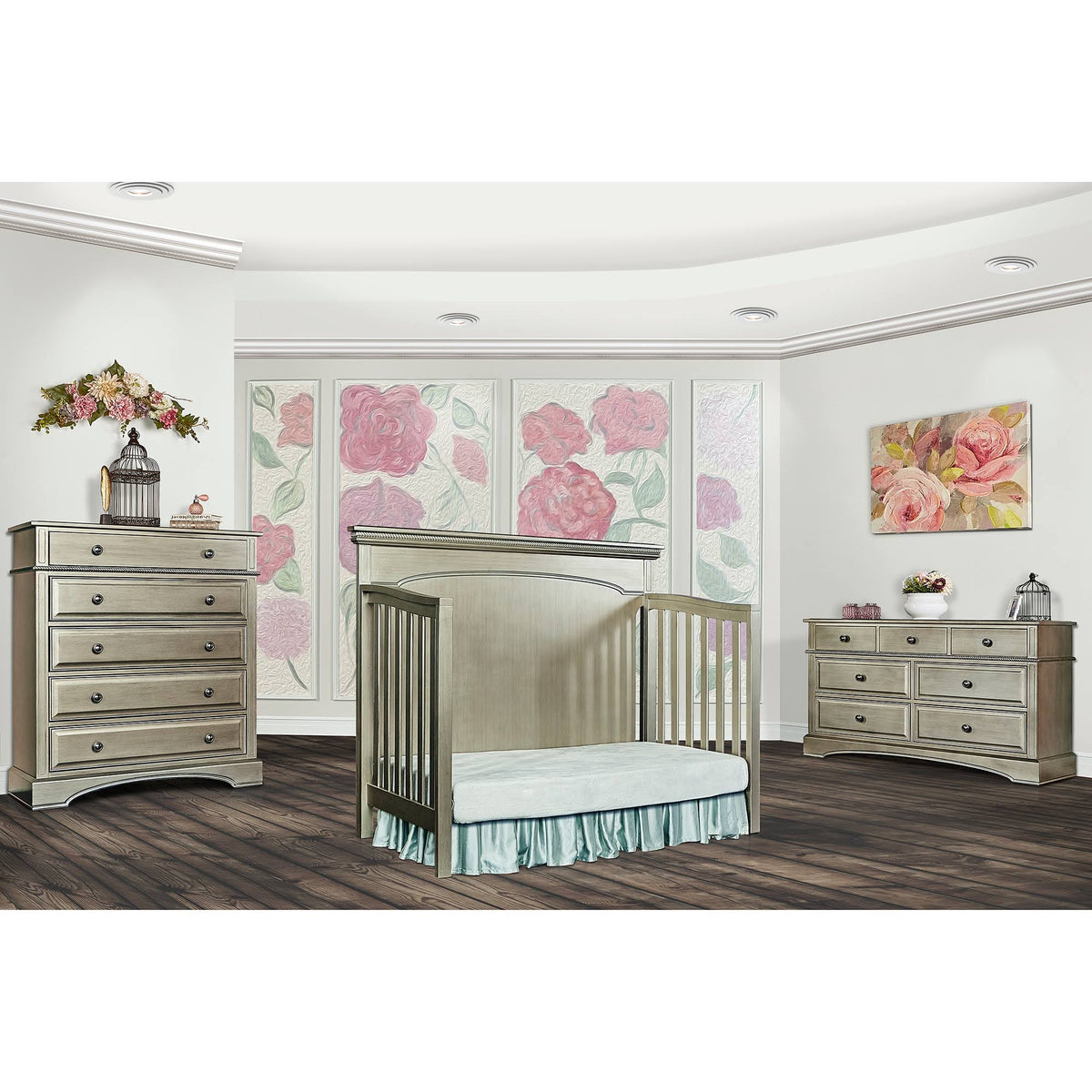 Antique Bronze Flat Top Convertible Crib J678