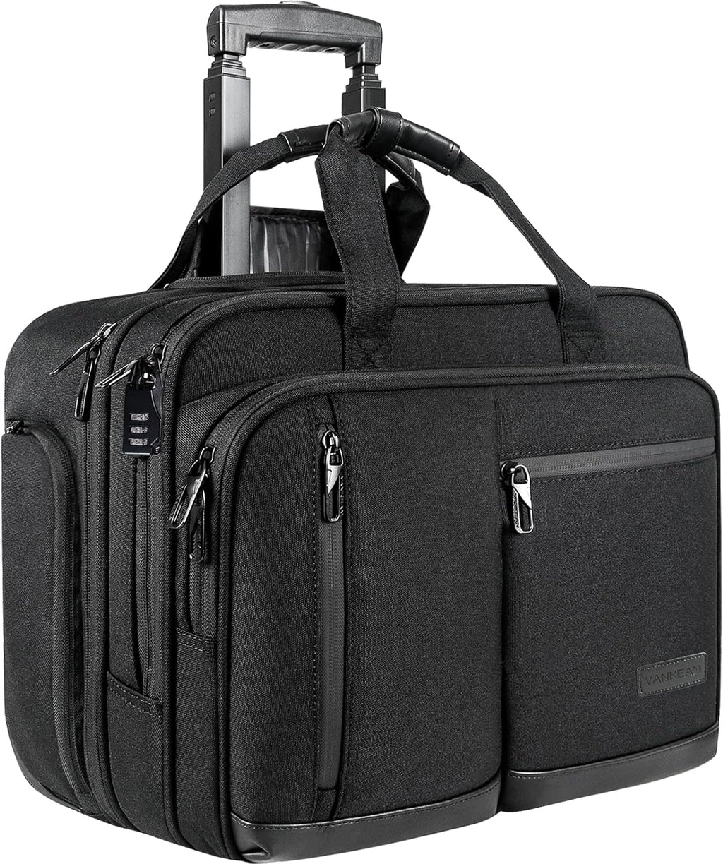 Black 17.3 Inch Rolling Laptop Bag with RFID Pockets R84724