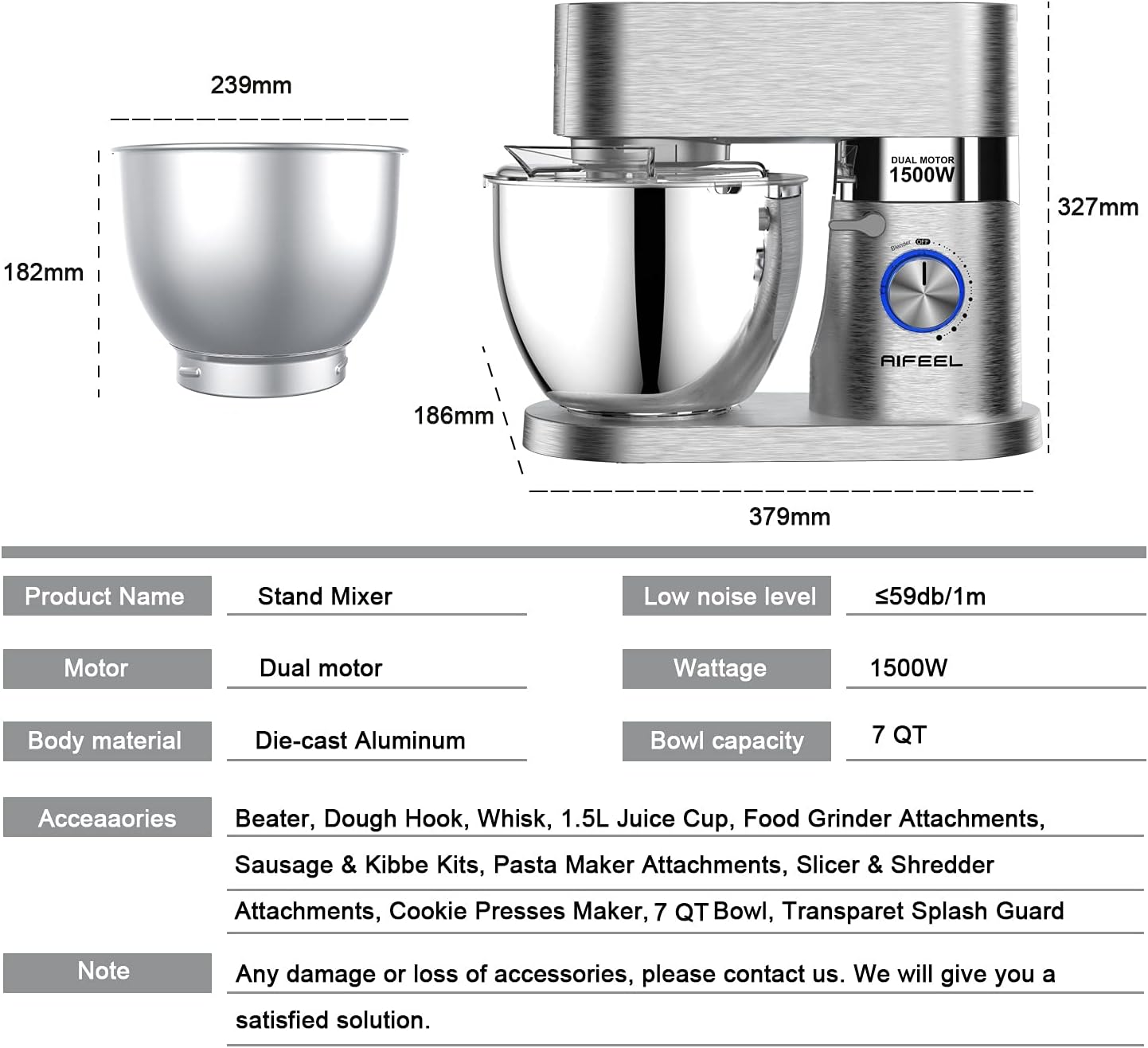 9 Accessories Multifunctional Kitchen Mixer R69829