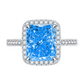 Radiant Cut 8*10mm Zircon Engagement Rings S925 Sterling Silver U5023