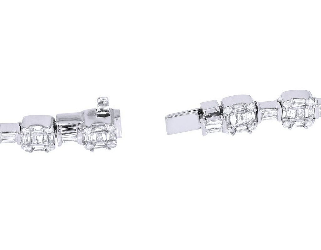 Diamond Square Link Bracelet Gold 6MM 8.5" O849773