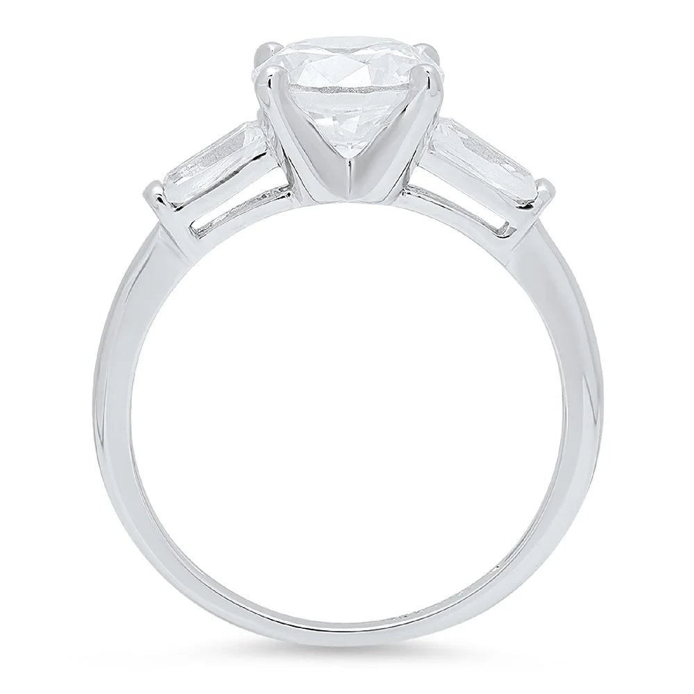 18K White Gold Three-Stone Engagement Ring M869580