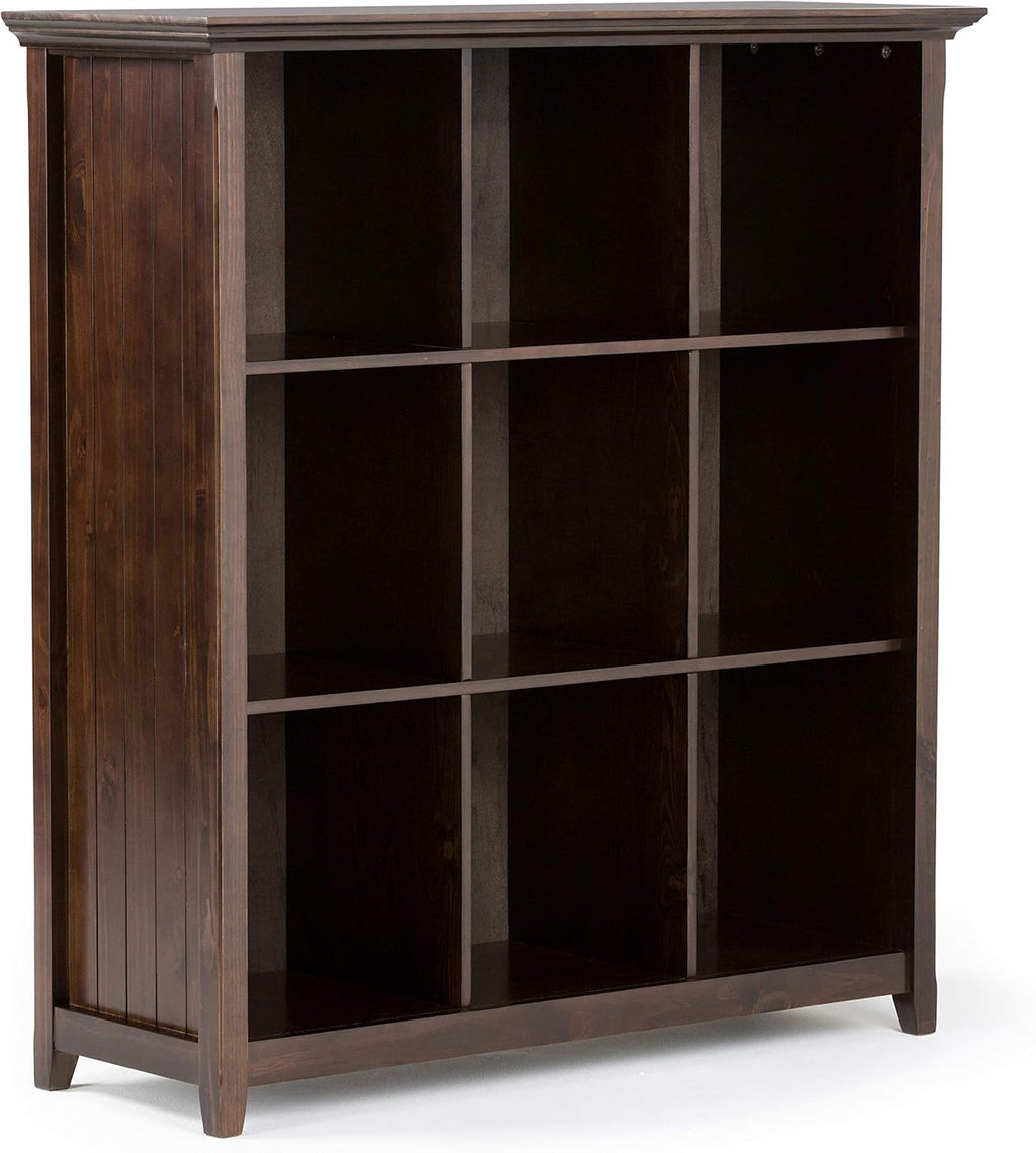 Black Solid Wood 9 Cube Bookcase with 9 Shelves V27528