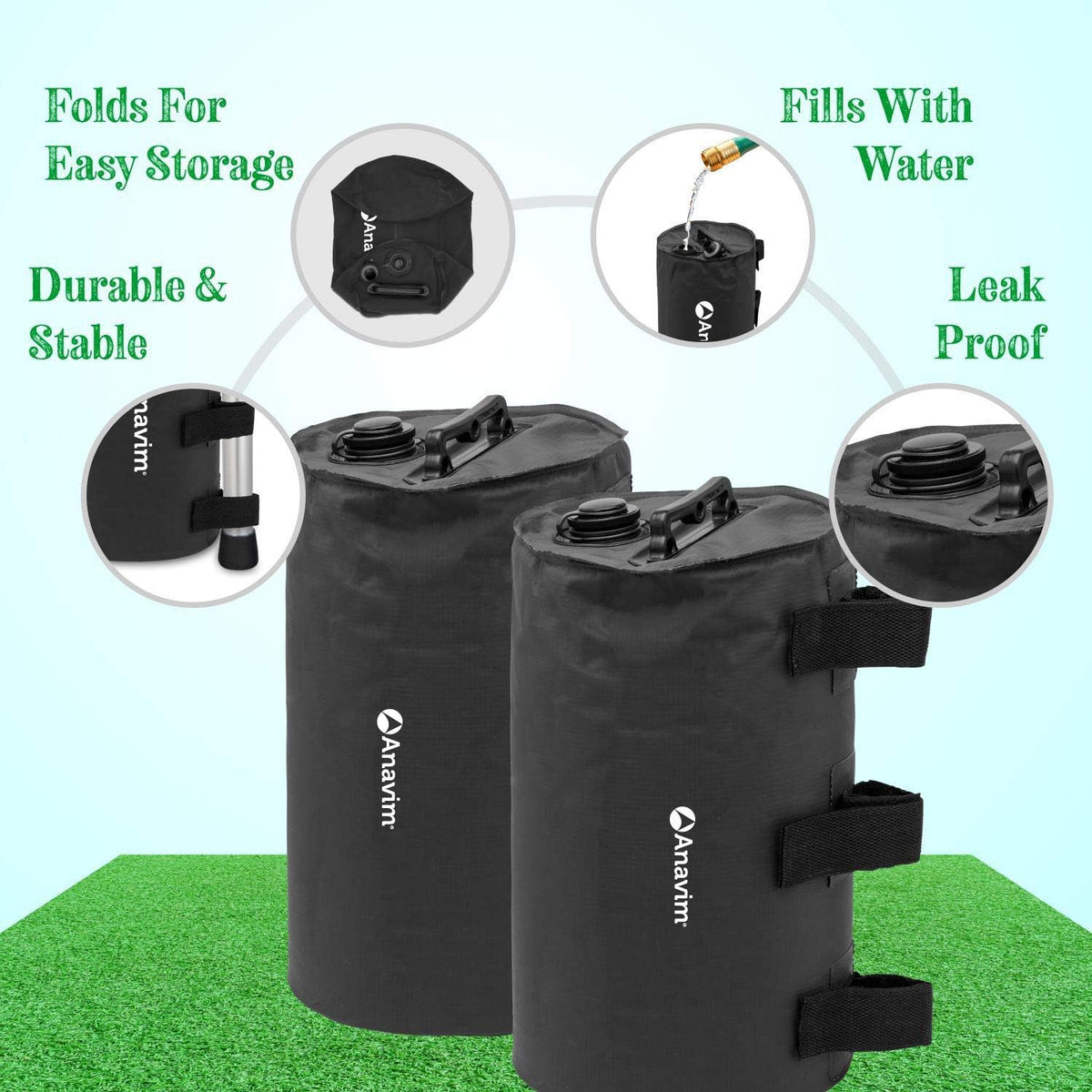 4pcs-Pack Black Canopy Water Weights Bag Q42161