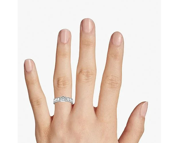14K White Gold Solitaire Ring with Accents Z197754