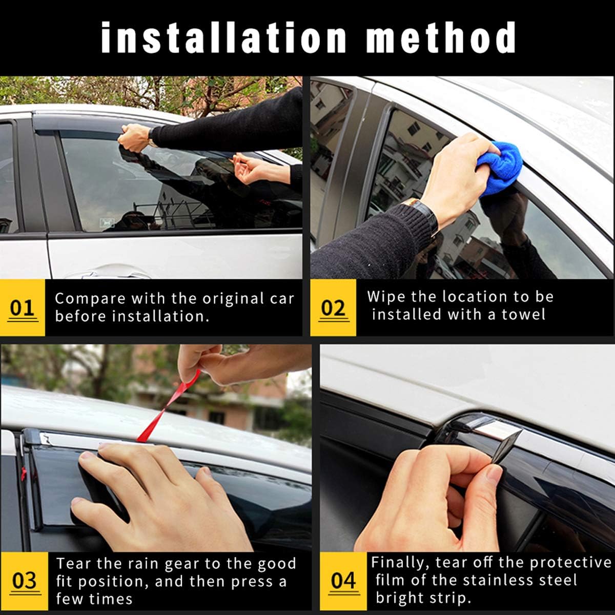 Smoke Side Window Deflectors for Audi A3 Sedan U887