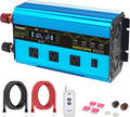 1600W Pure Sine Wave Power Inverter 12V to 110V with Wireless Remote Controller, LCD Display, 3 AC Outlets and 4 Fast Charge USB Ports M506644
