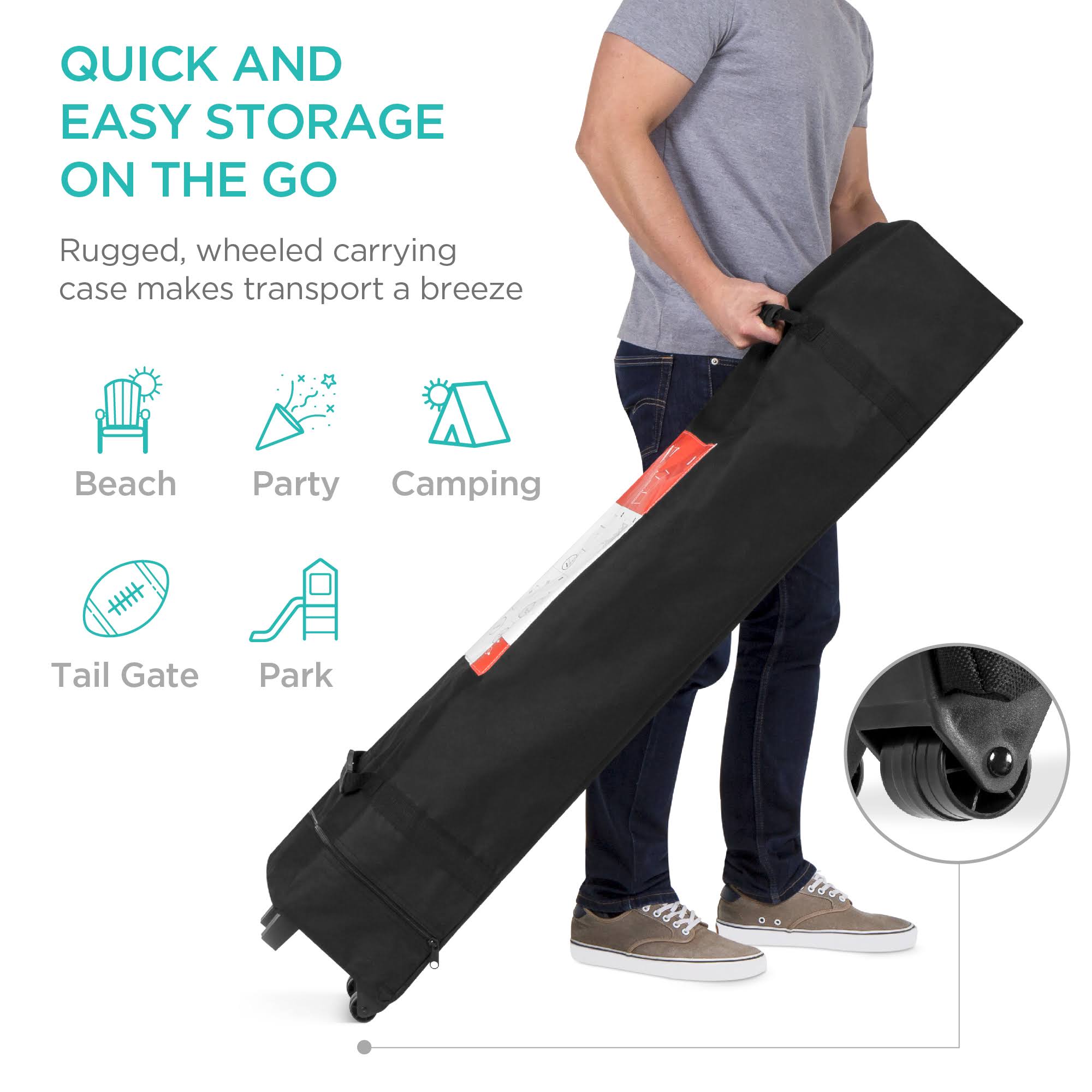 10x10ft Pop Up Canopy Tent with Wheeled Carry Case R263
