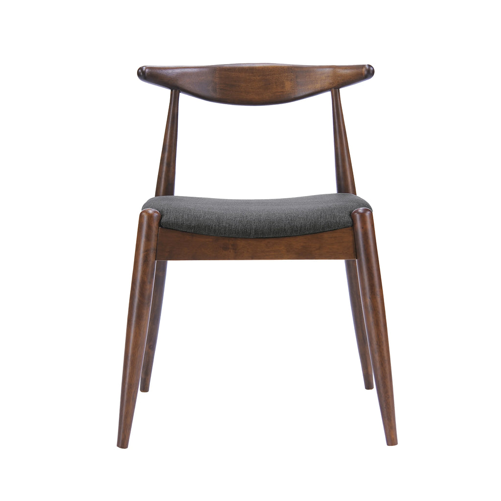 Charcoal Fabric Upholstered Dining Chairs, Set of 2 N854