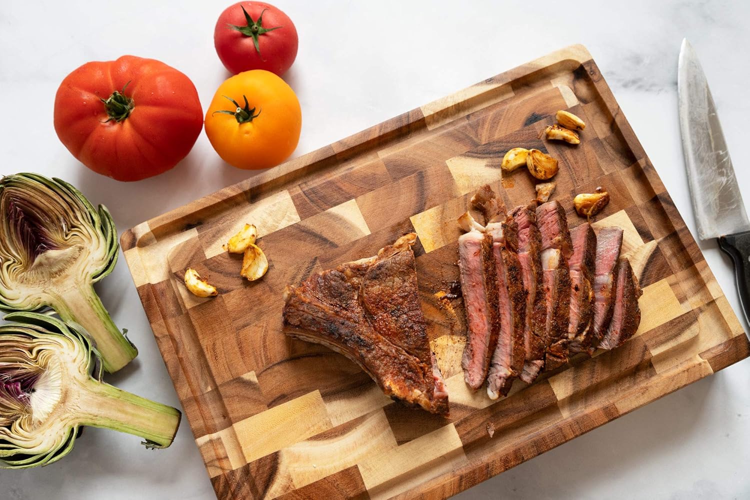 Large Wood Cutting Board with Juice Groove, 17x12 Inch, Pack of 2 L8511