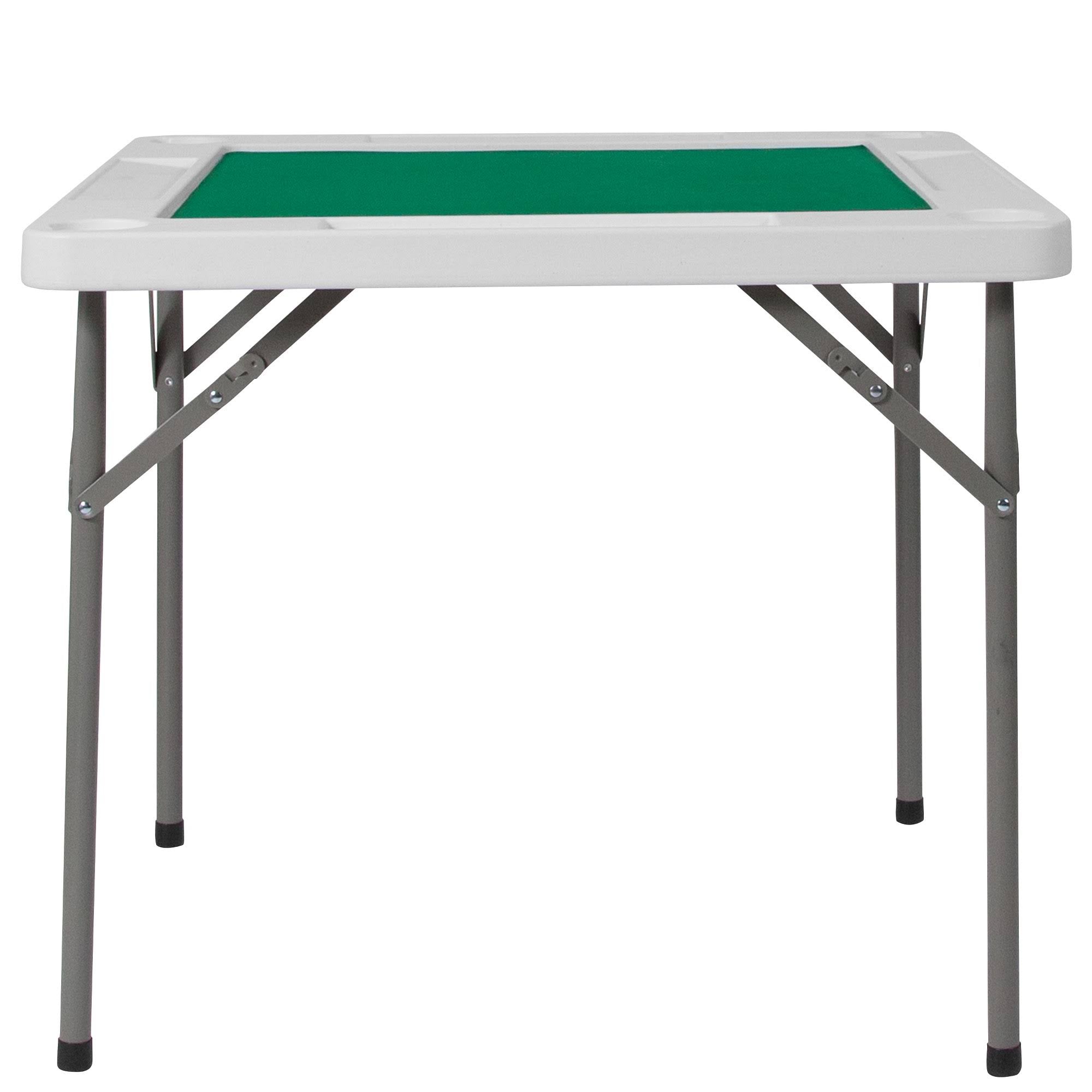 34.5x22 Square 4-Player Folding Card Game Table with Green Felt C120017