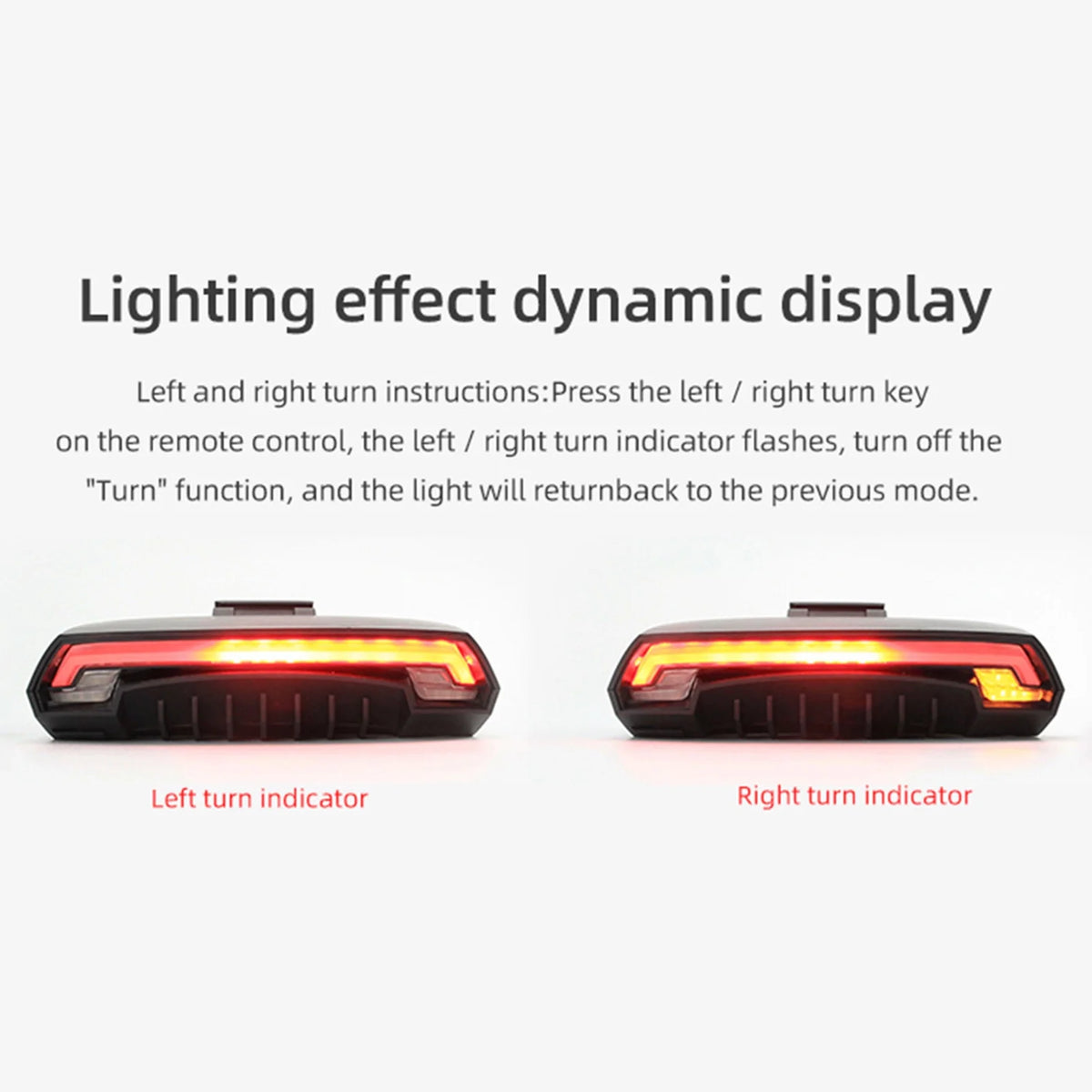 Wireless Bike Tail Light with LED Turn Signal D172