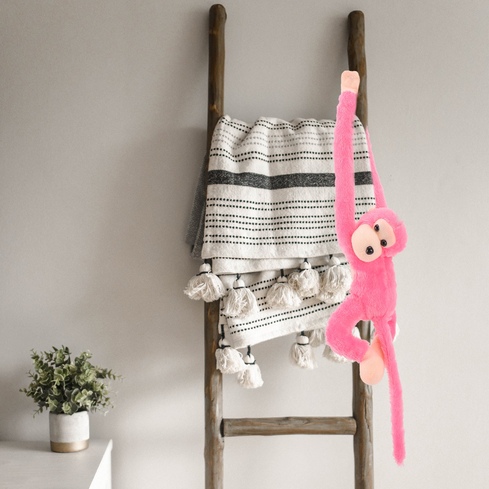 2Pcs Hanging Plush Monkey Doll Stuffed Animal Toy X3863