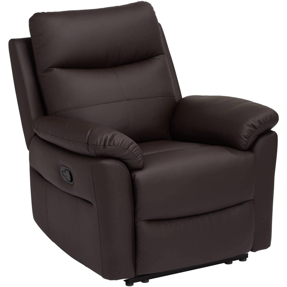 Brown Faux Leather Manual Recliner Chair T7445