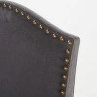 Dark Charcoal Fabric Upholstered Counter Stools, Set of 2 T15138