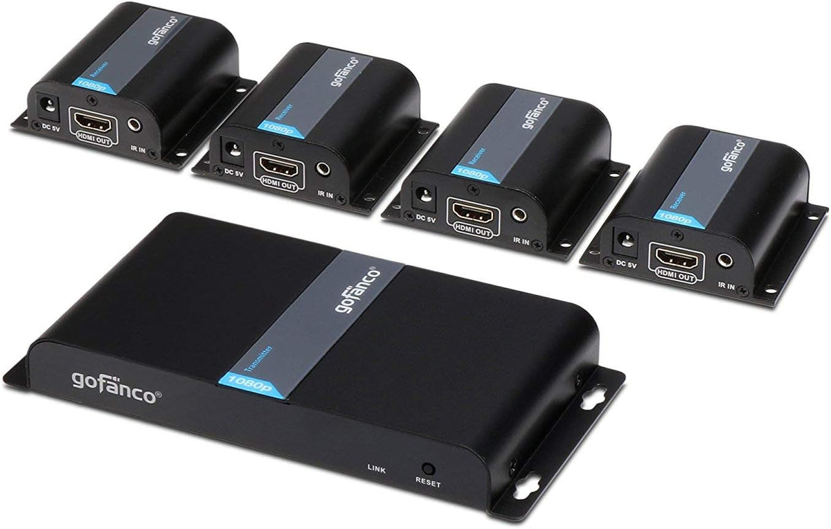 1080p 1x8 8 Port HDMI Extender Splitter Over CAT6/CAT6a/CAT7 Ethernet Cable with HDMI Loopout & IR Extension E680