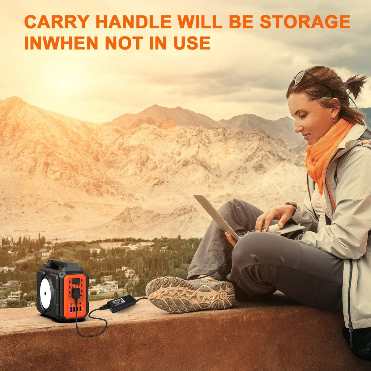 Portable Power Station 300W 75000mAh 277.5Wh Lithium Battery Power Supply with LED Flashlight 2 AC Outlets 2 DC 4 USB Ports X902007