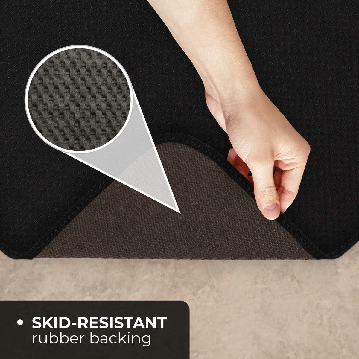 Black 12 Feet X 27 Inches Skid-Resistant Carpet Runner S8249