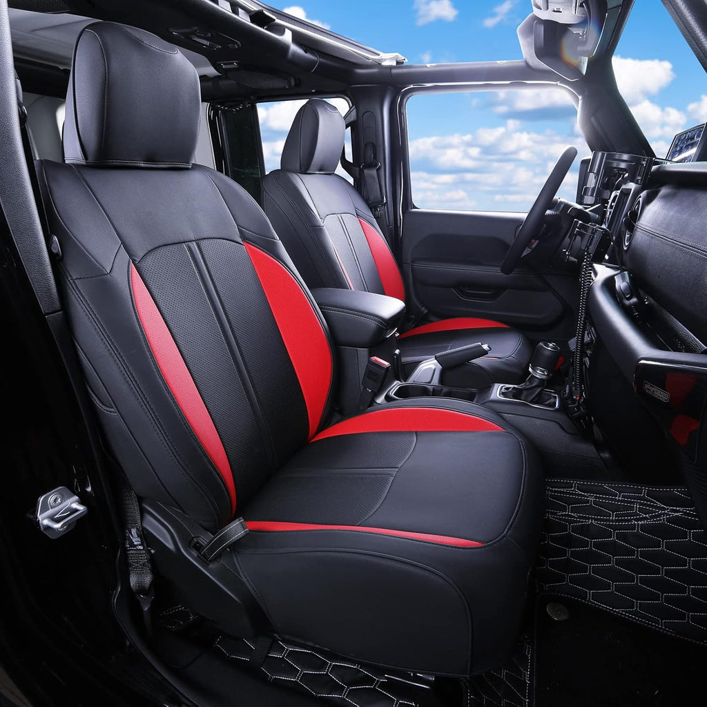 Waterproof Leather Car Seat Covers for 2018-2021 Jeep Wrangler JL 4 Door D37563