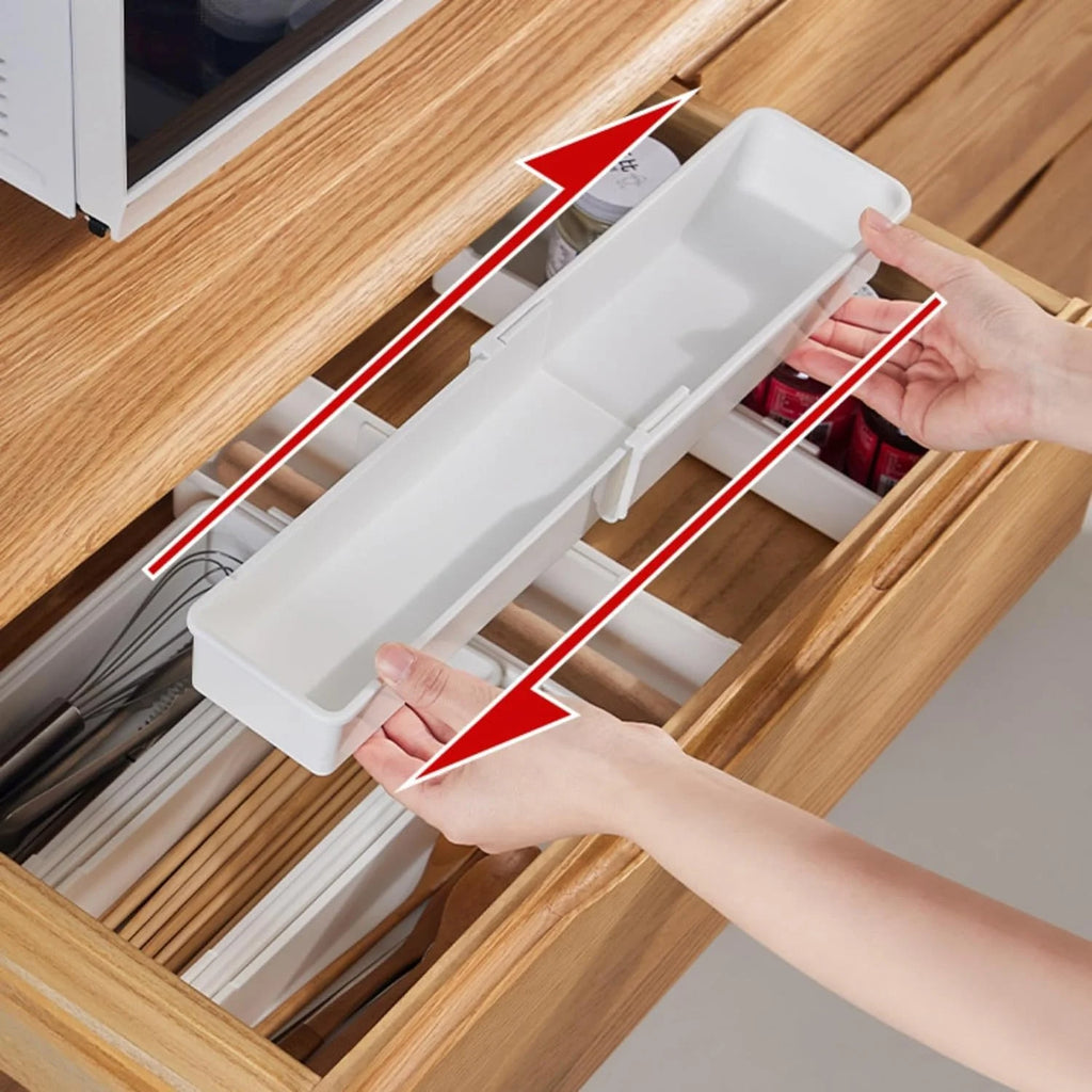 White 4pack Expandable Drawer Organizer Trays K3937