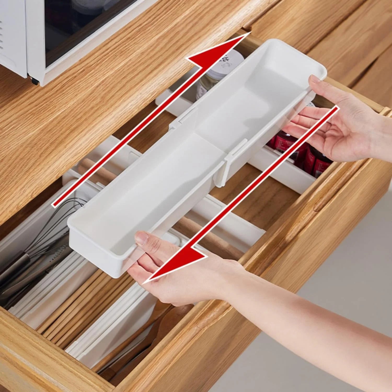 White 4pack Expandable Drawer Organizer Trays K3937