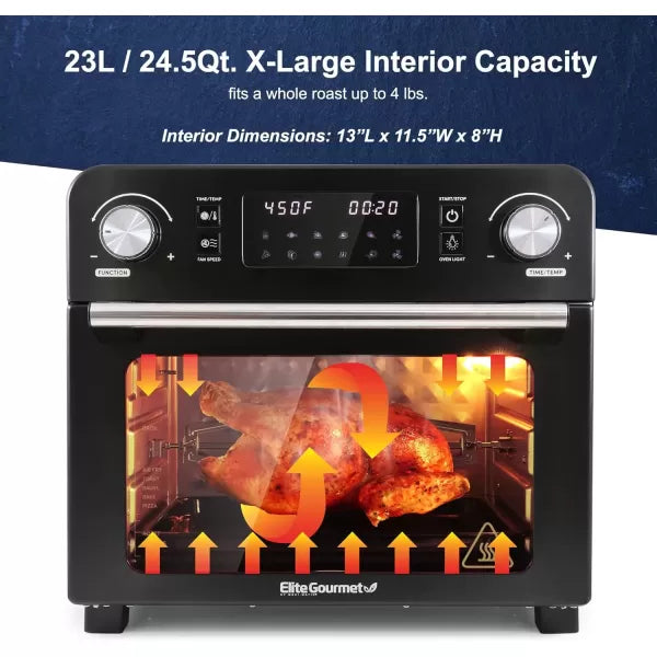 Black 24.5 Quart Digital Air Fryer Oven D971083