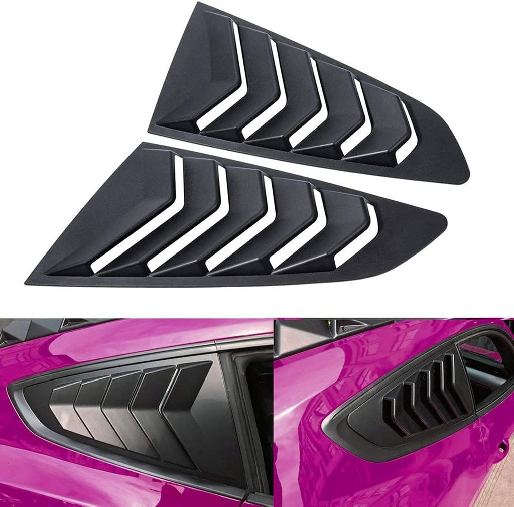 Matte Black Rear and Side Window Louvers Sun Shade Cover for Ford Mustang G77508
