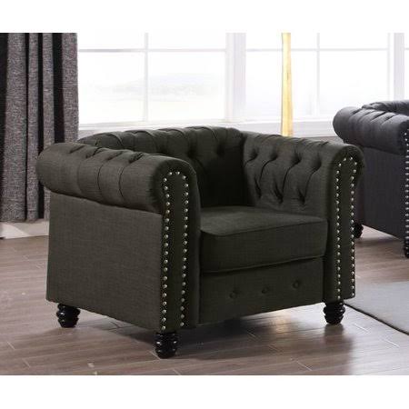 Beige Tufted Linen Armchair D9203