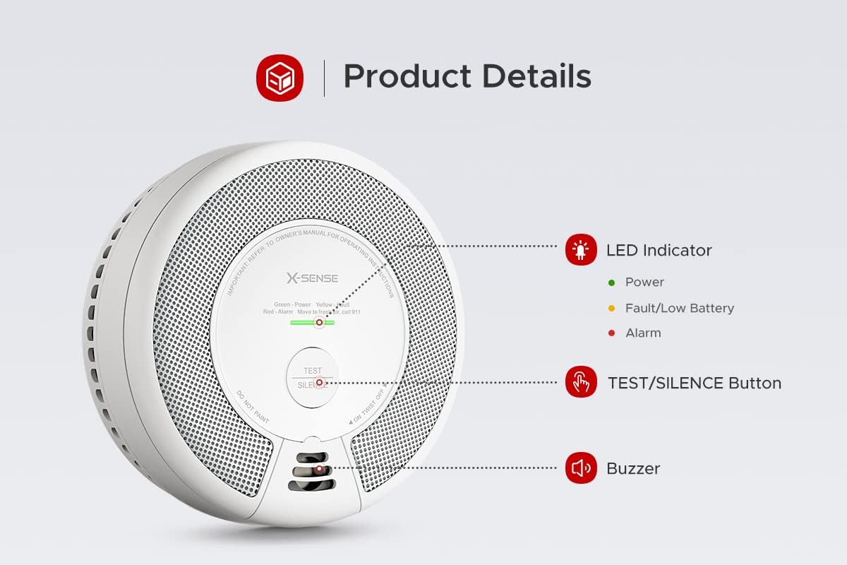 10-Year Battery Powered Wireless Smoke and Carbon Monoxide Detector, Pack of 6 Z4802