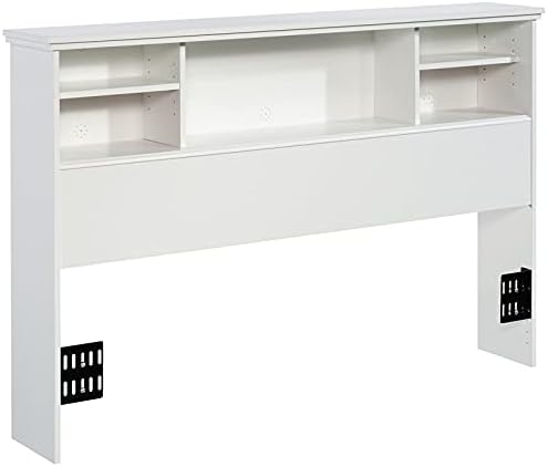 Glacier White Wooden Full-Queen Bookcase Headboard U17487