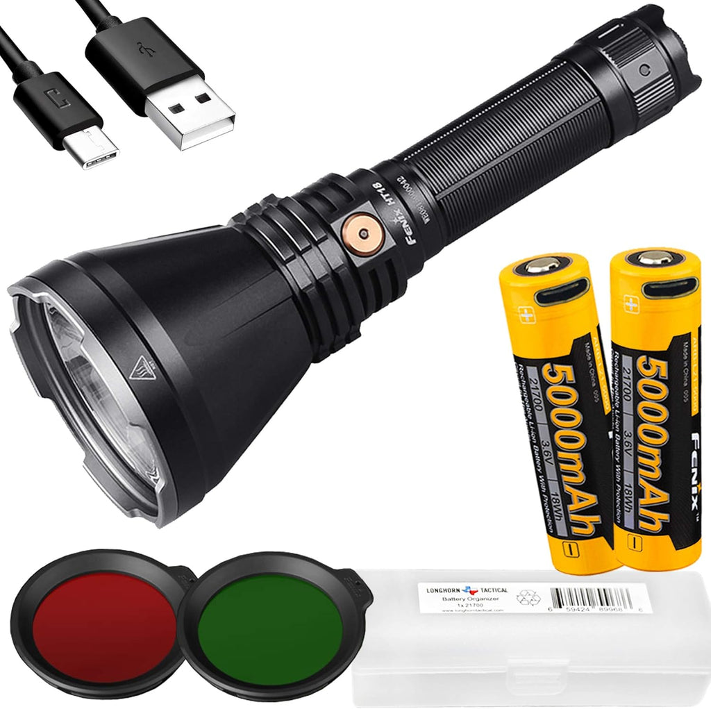 1500 Lumen Long-Range Rechargeable Hunting Light with Extra 5000mAh Battery and Battery Case X6855