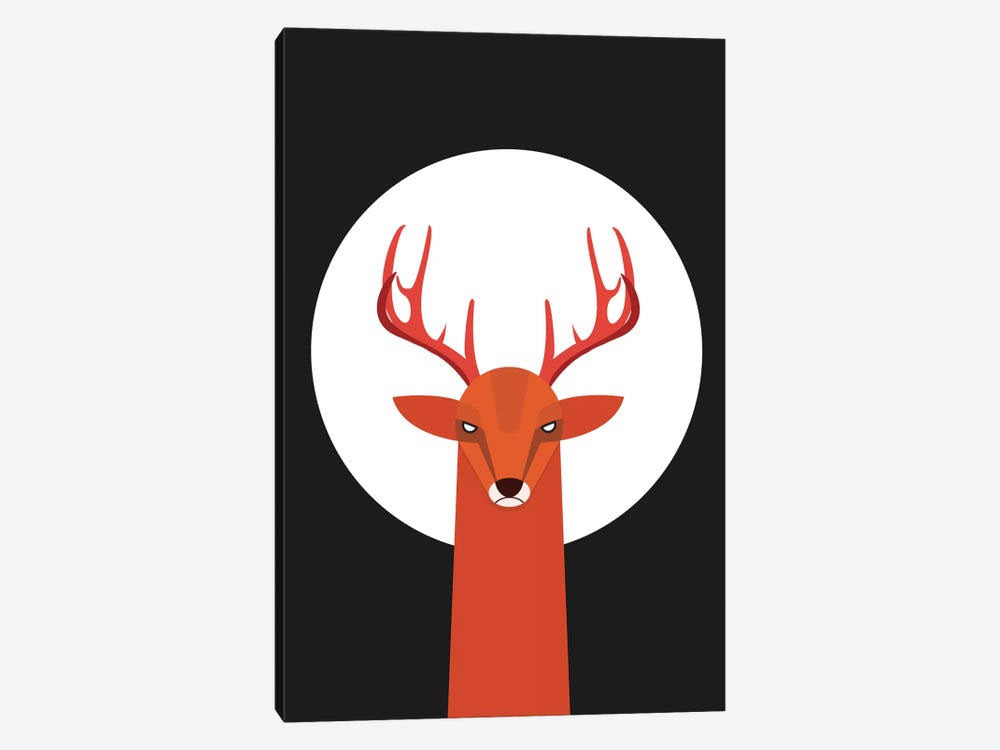 Deer & Moon Canvas Wall Decor Prints K4383