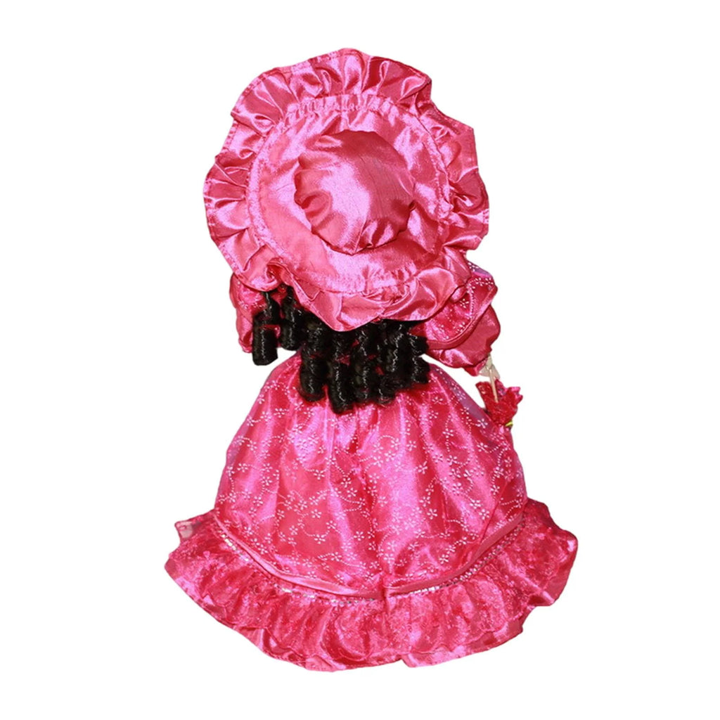 Pink Ceramic Dollhouse Lady with Dress V544