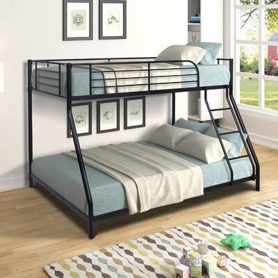 Twin Over Full Metal Bunk Bed Black C263664