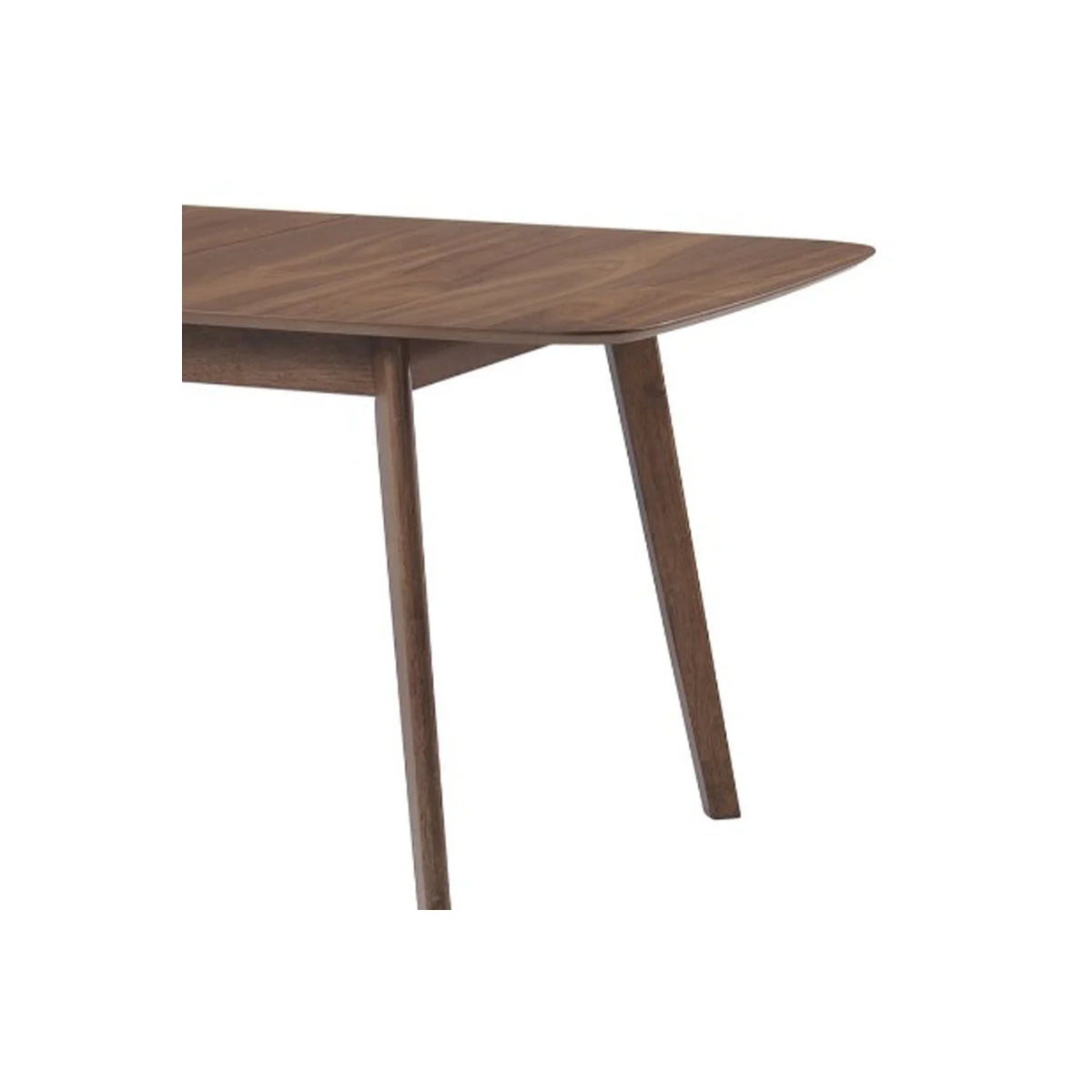 Walnut Brown Rectangular Wooden Dining Table with Round Corners P20975