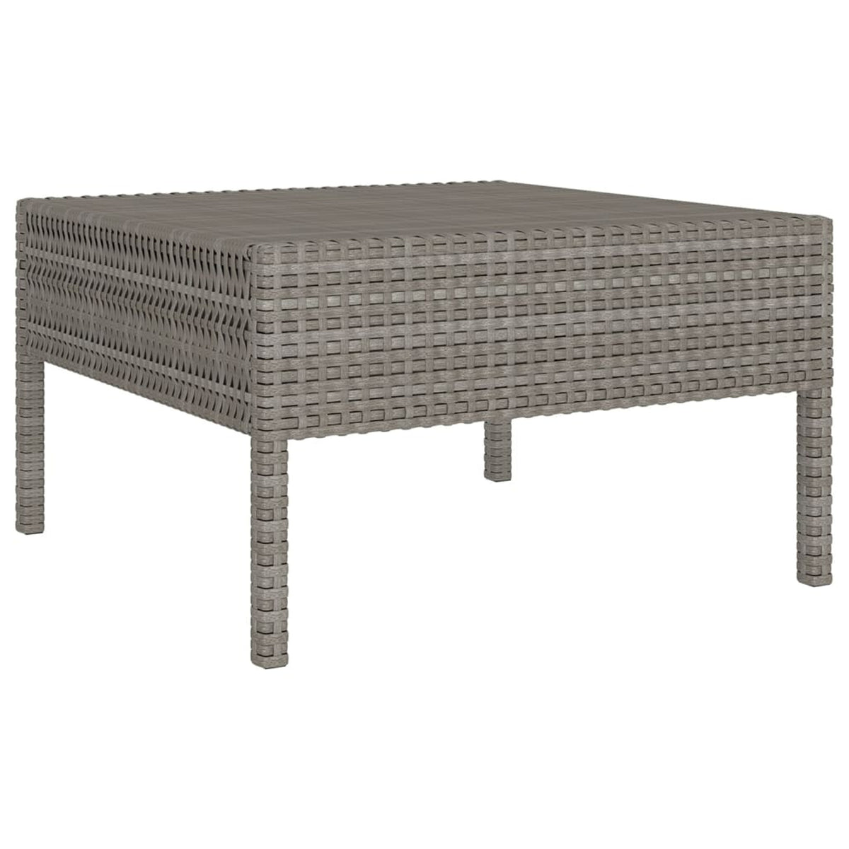 6 Piece Gray Poly Rattan Outdoor Sectional Sofa Set with Coffee Table N8697