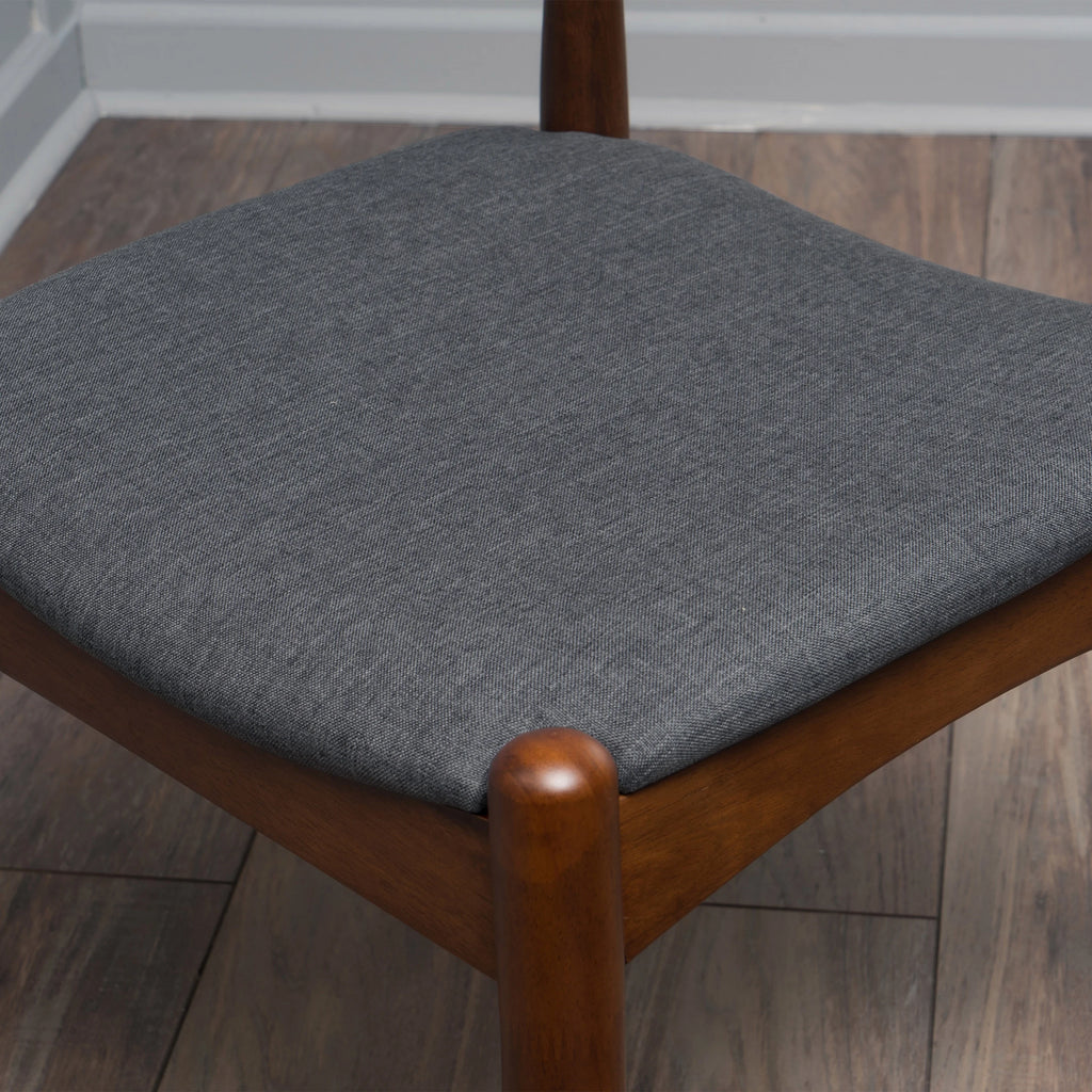 Charcoal Fabric Upholstered Dining Chairs, Set of 2 N854
