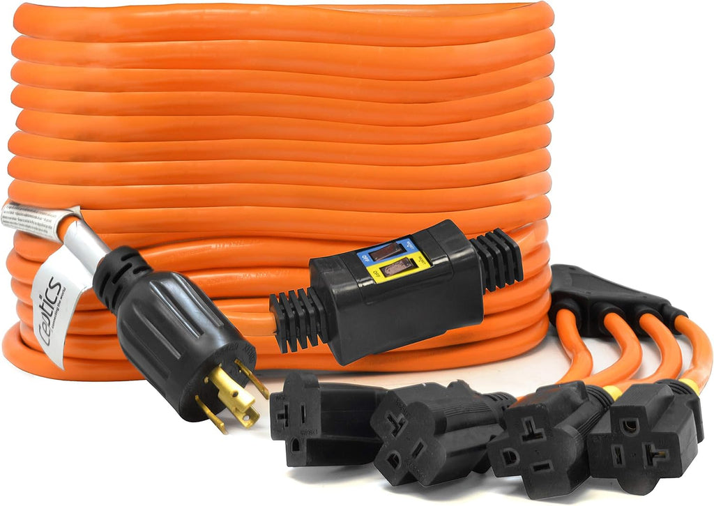 Generator Distribution Power Cord 25 Ft Orange Heavy Duty R95371