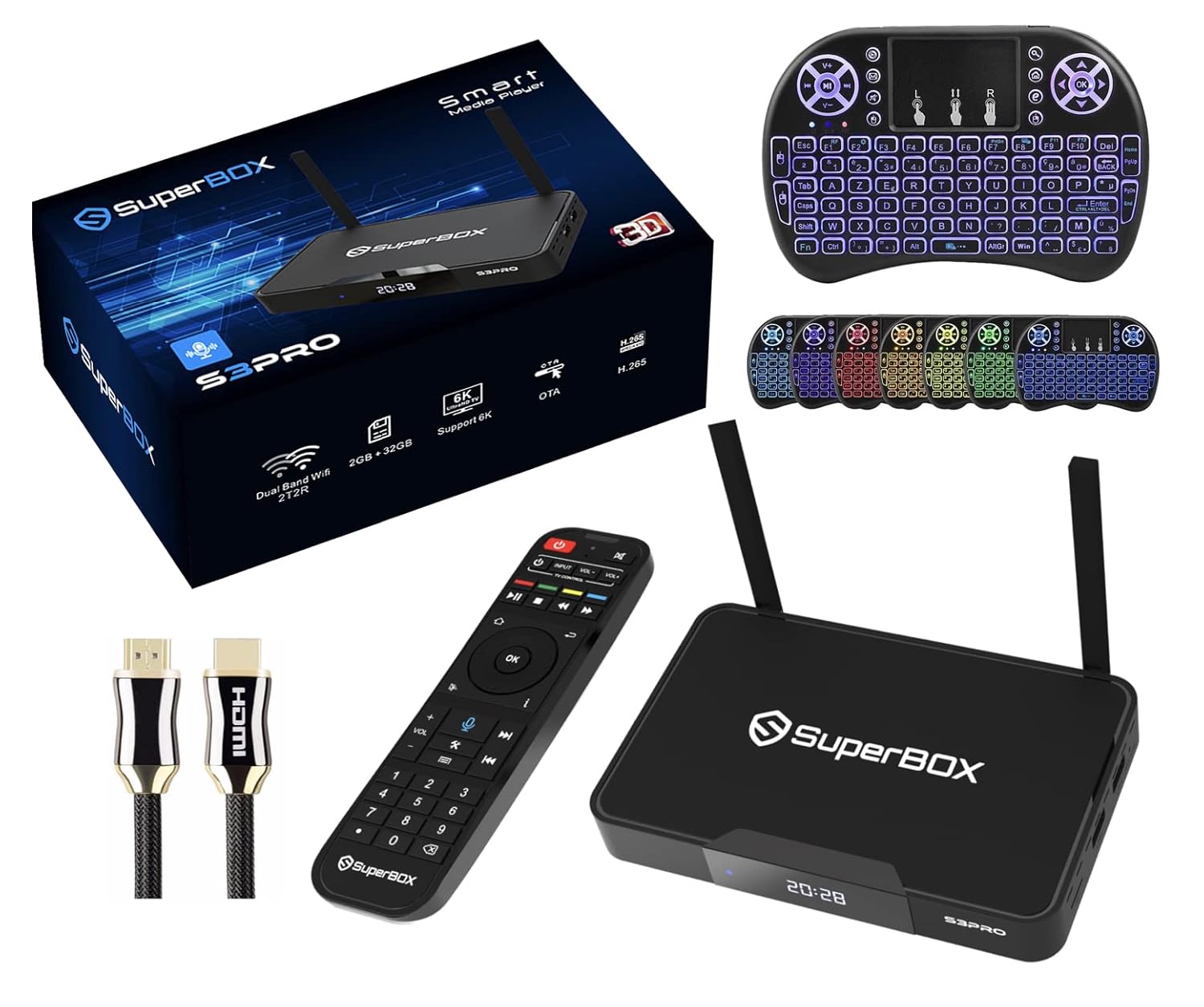 8K HDMI Cable & Backlit Mini Keyboard V285072