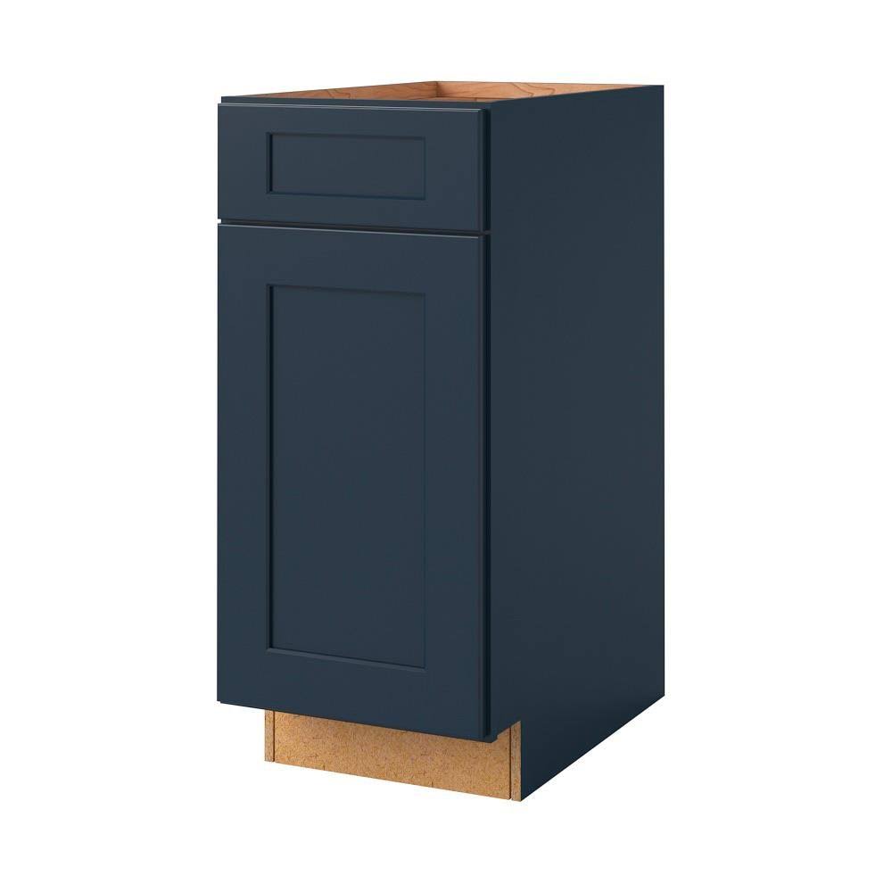 Navy Square Door Base Wastebasket Cabinet M405