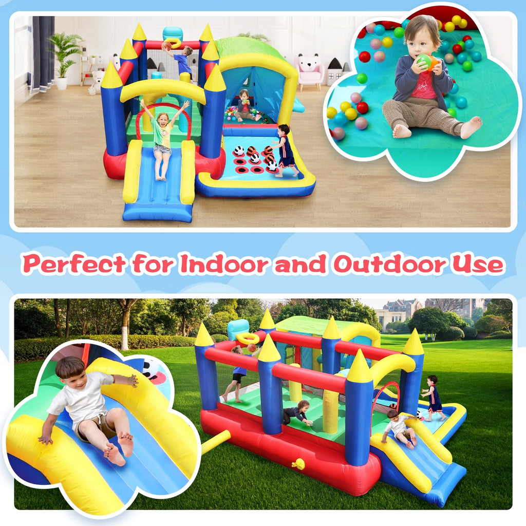 7 in 1 Inflatable Bouncy House with Blower and Carrying Bag N600637