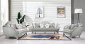 Silver Gray Finish Wood Sofa Set 3Pcs J306