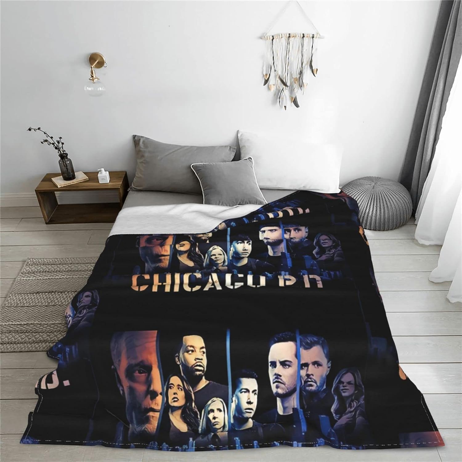 Black Fleece Throw Blanket X346701