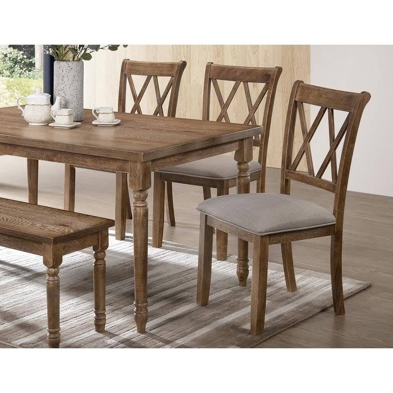 Grey Farmhouse Dining Side Chairs, Set of 2 J3715