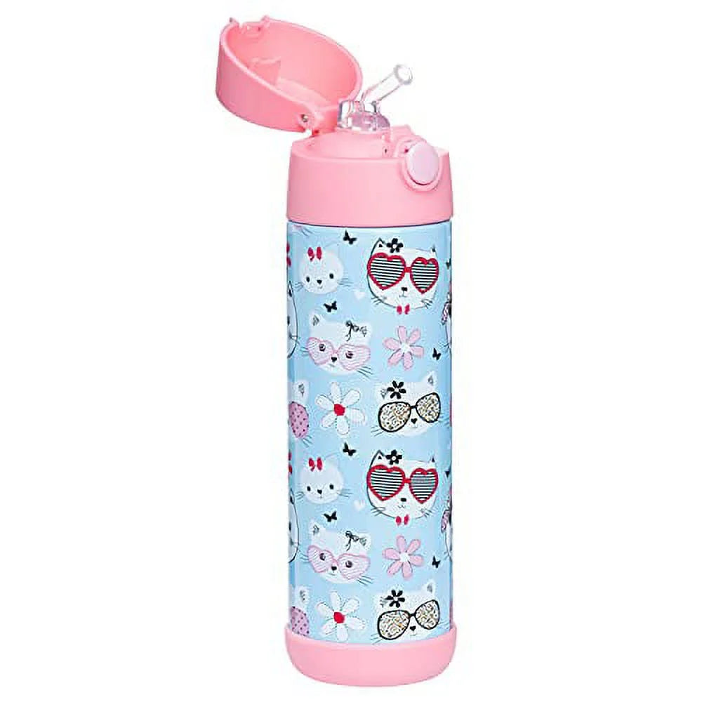 17oz Insulated Stainless Steel Kids Water Bottle with Straw F798