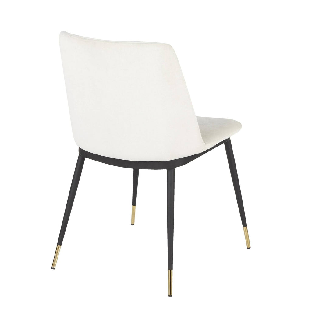 Black Metal Legs Cream Fabric Contemporary Chair A5039