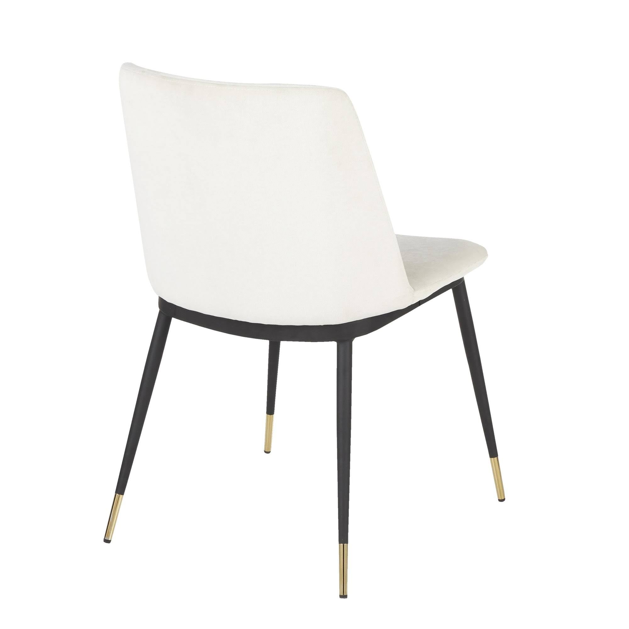 Black Metal Legs Cream Fabric Contemporary Chair A5039