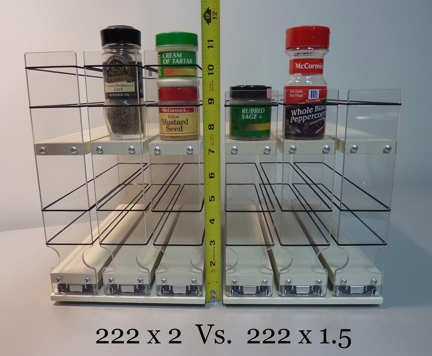 22x1.5x11 Spice Rack with 2 Drawers and 2 Shelves B4349