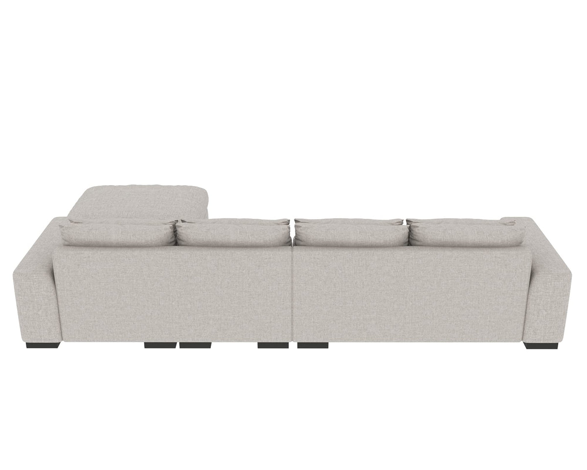 Light Grey L Shaped Sectional Sofa with Storage Ottoman T932525