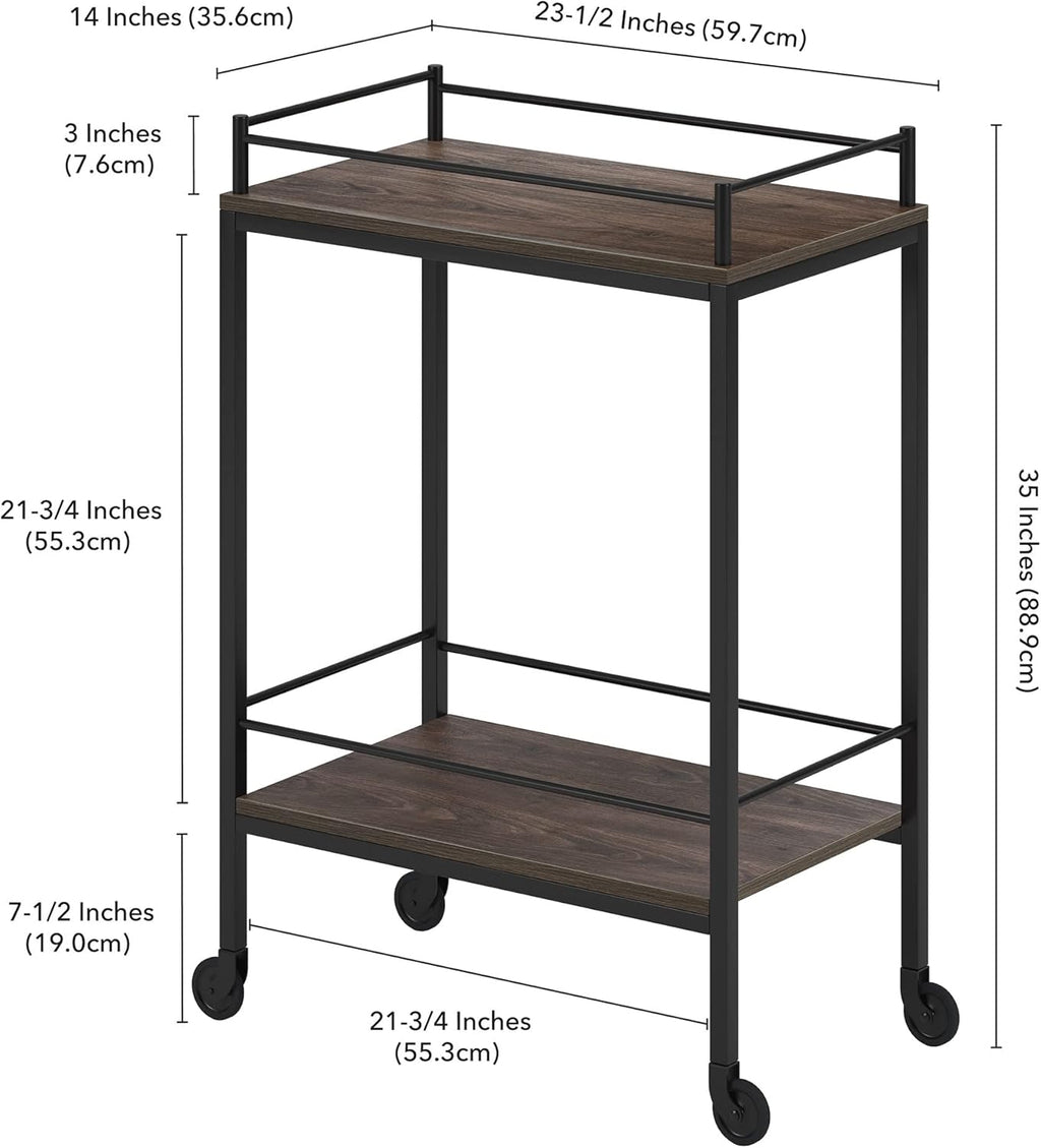 Rectangular Bar Cart in Alder Brown R95220